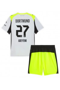 Borussia Dortmund Karim Adeyemi #27 Jalkapallovaatteet Lasten Vieraspeliasu 2025-26 Lyhythihainen (+ Lyhyet housut)